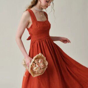 Vetiver 23 | cross back linen dress NWT